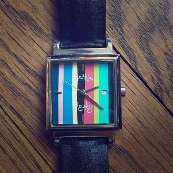 Cynthia Rowley Vintage Striped Large Face Watch